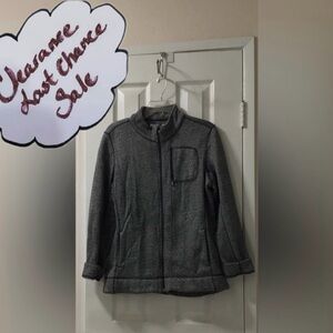 Marc New York Women's Size M/M Gray Chevron Utility Jacket W/Zip Pocket